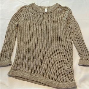 Italian Brand Souvenir-Open-Knit Sweater in Gold